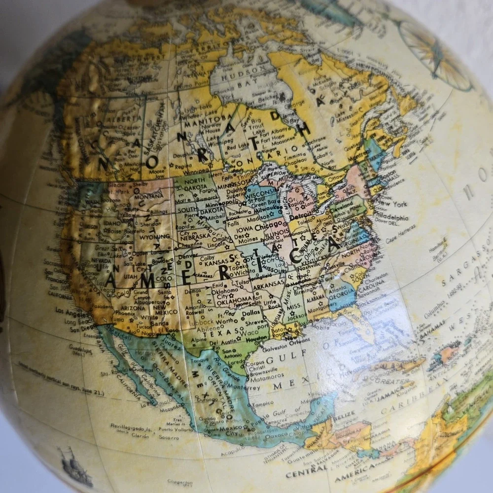 Replogle 9 Inch Diameter Desk Top Globe World Classic Series on Round Wood Base